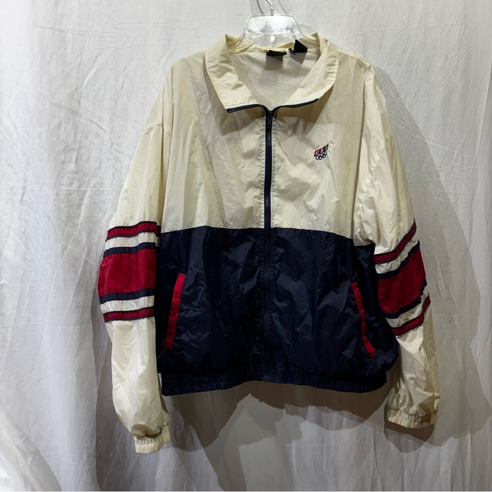 USA Olympic JC Penney Windbreaker Jacket Vintage 90s Size XL White